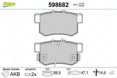 накладки VALEO 598682