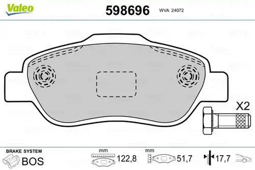 накладки VALEO 598696