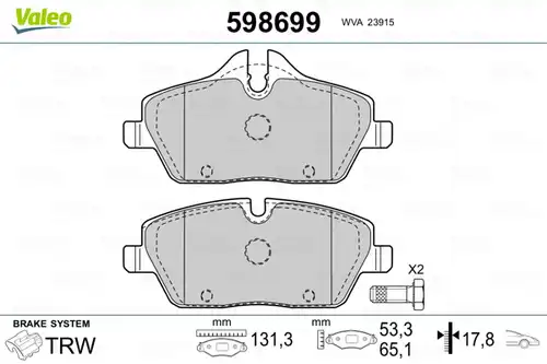 накладки VALEO 598699