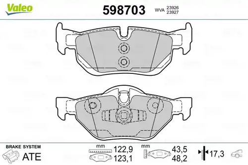 накладки VALEO 598703