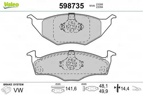 накладки VALEO 598735