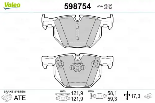 накладки VALEO 598754