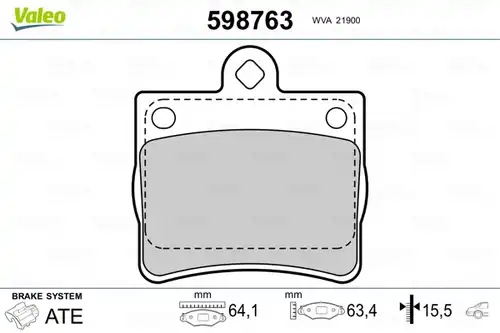 накладки VALEO 598763