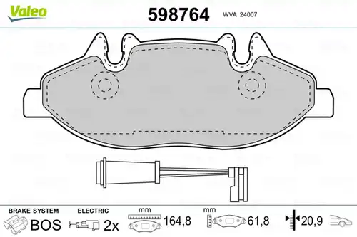 накладки VALEO 598764