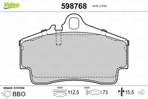 накладки VALEO 598768