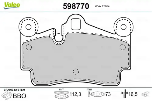 накладки VALEO 598770