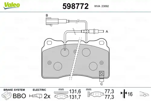 накладки VALEO 598772