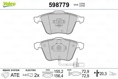 накладки VALEO 598779