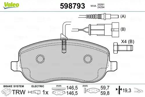 накладки VALEO 598793