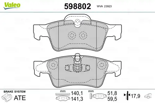 накладки VALEO 598802