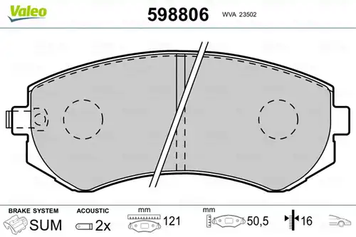 накладки VALEO 598806