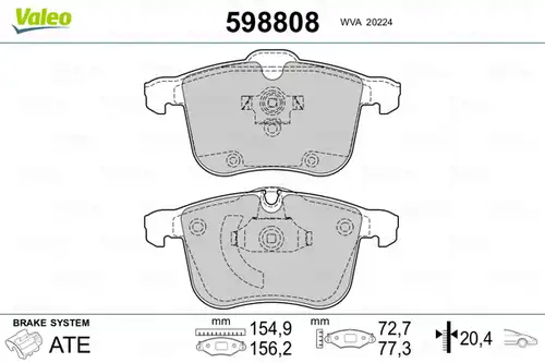 накладки VALEO 598808