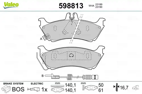 накладки VALEO 598813