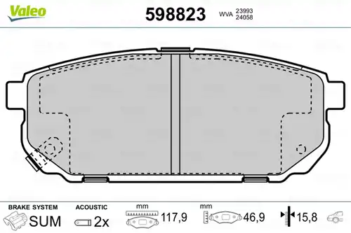 накладки VALEO 598823