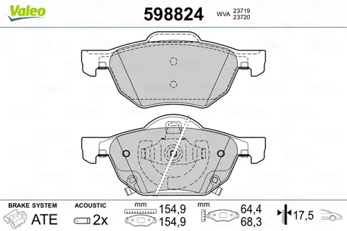 накладки VALEO 598824