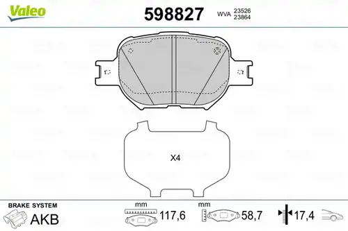 накладки VALEO 598827