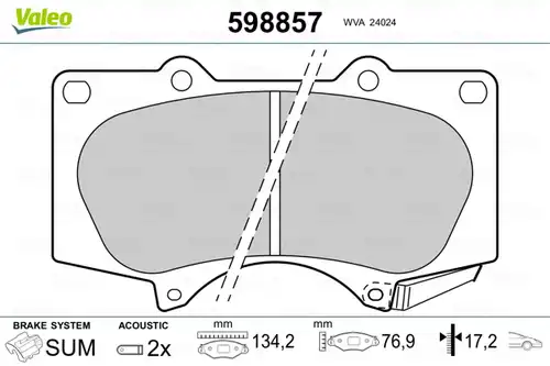 накладки VALEO 598857