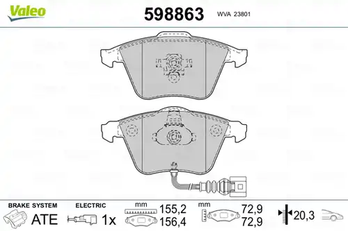 накладки VALEO 598863