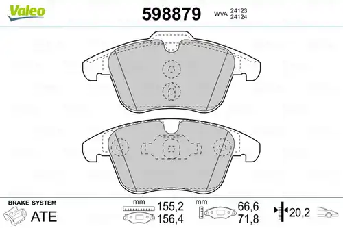 накладки VALEO 598879