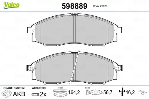 накладки VALEO 598889