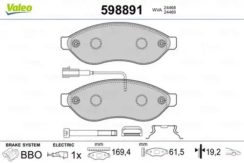 накладки VALEO 598891