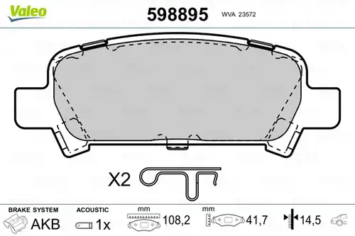 накладки VALEO 598895