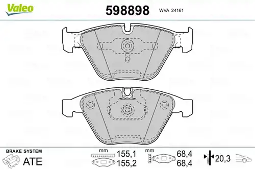 накладки VALEO 598898