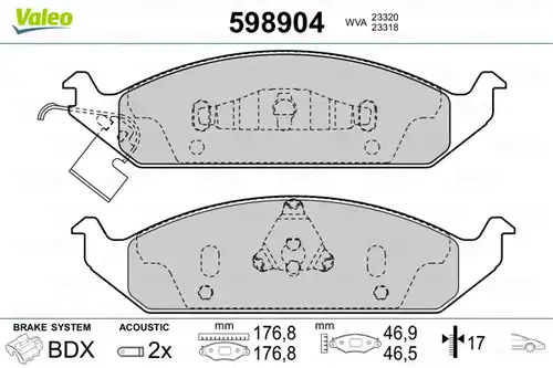 накладки VALEO 598904