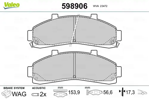 накладки VALEO 598906