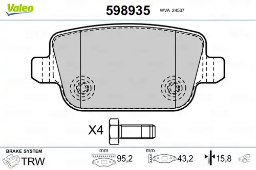 накладки VALEO 598935