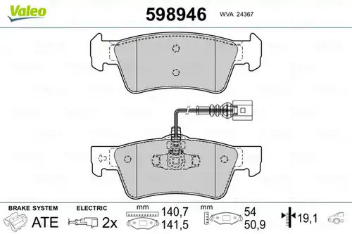 накладки VALEO 598946