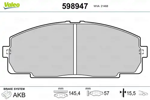 накладки VALEO 598947