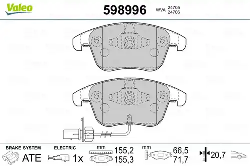 накладки VALEO 598996