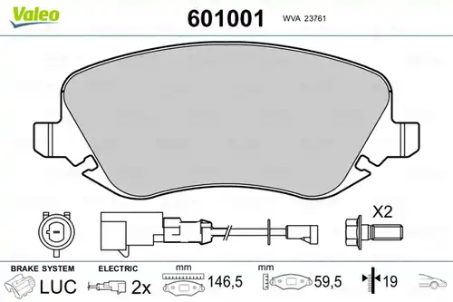 накладки VALEO 601001