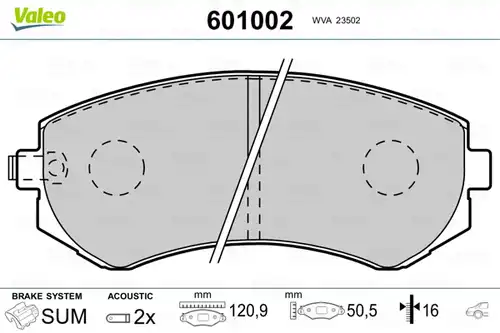 накладки VALEO 601002