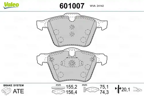 накладки VALEO 601007