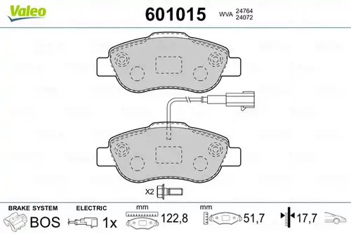 накладки VALEO 601015