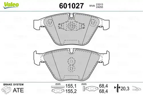 накладки VALEO 601027