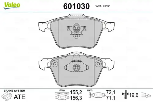 накладки VALEO 601030