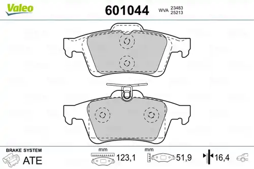 накладки VALEO 601044