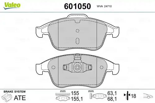 накладки VALEO 601050