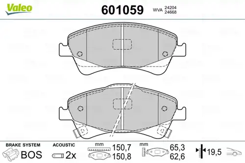 накладки VALEO 601059