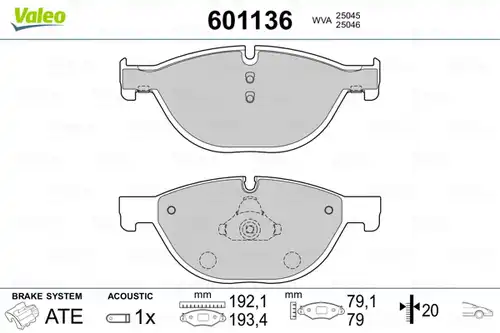 накладки VALEO 601136