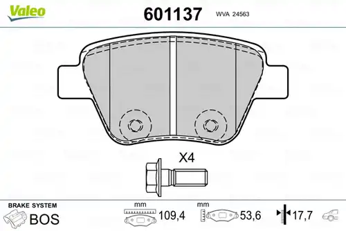 накладки VALEO 601137