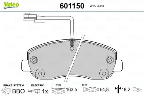 накладки VALEO 601150