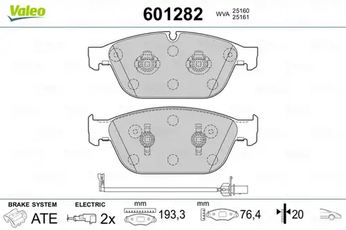 накладки VALEO 601282