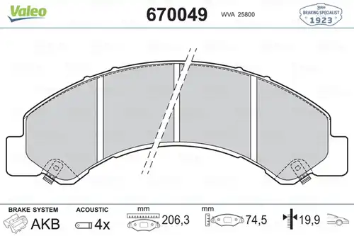 накладки VALEO 670049