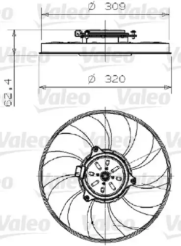 вентилатор, охлаждане на двигателя VALEO 696002