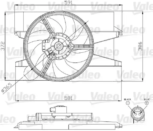 вентилатор, охлаждане на двигателя VALEO 696276