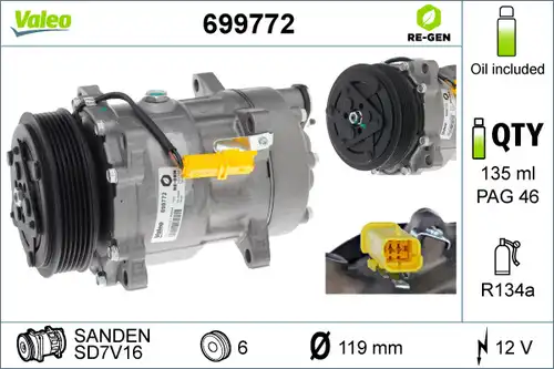 компресор за климатик VALEO 699772